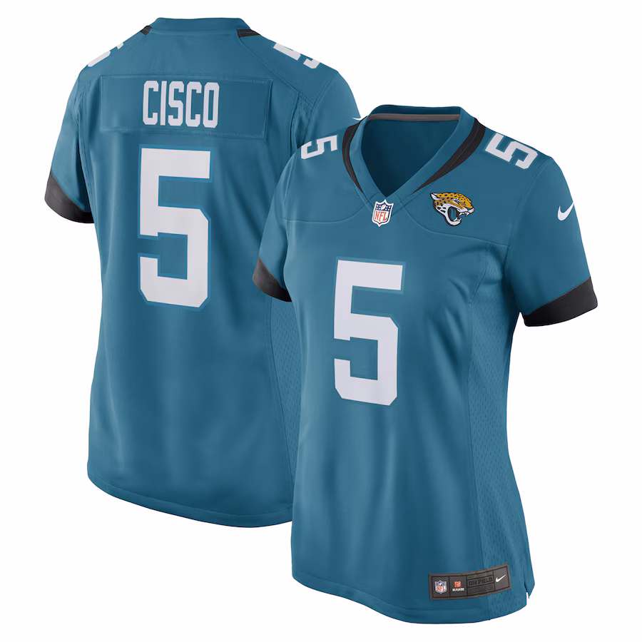 Women's Jacksonville Jaguars Andre Cisco Nike Teal Game Player Jersey - Puhuasuan