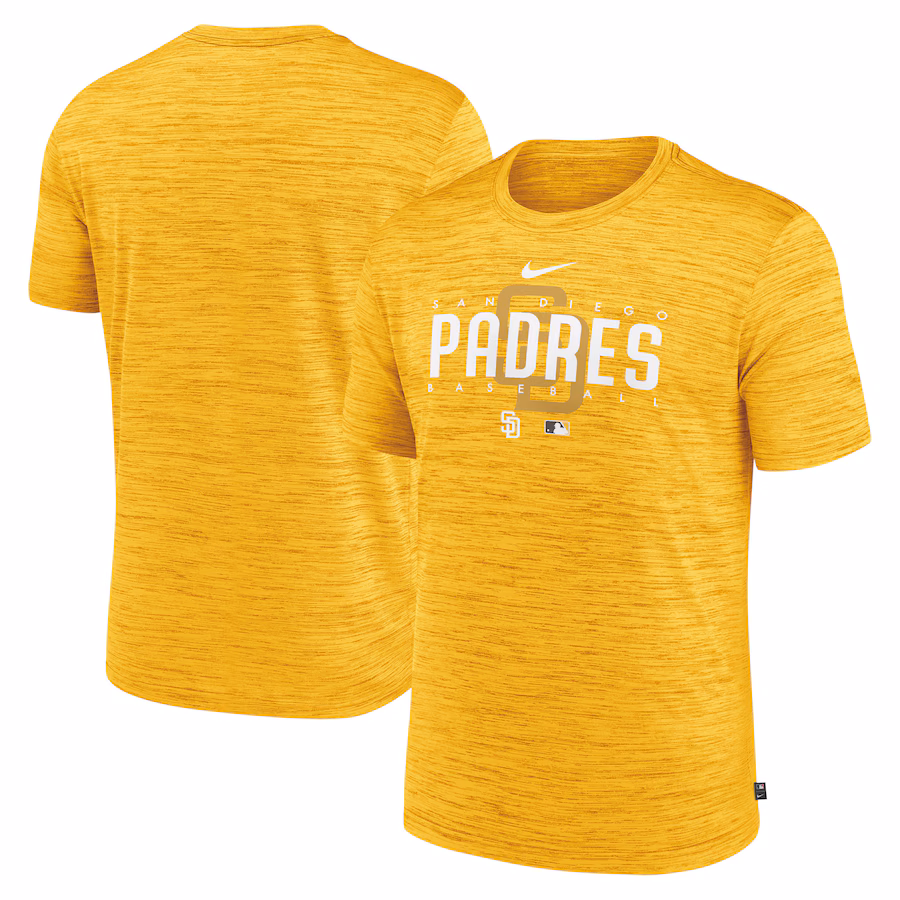 Men's San Diego Padres Nike Gold Authentic Collection Velocity Performance Practice T-Shirt - Puhuasuan