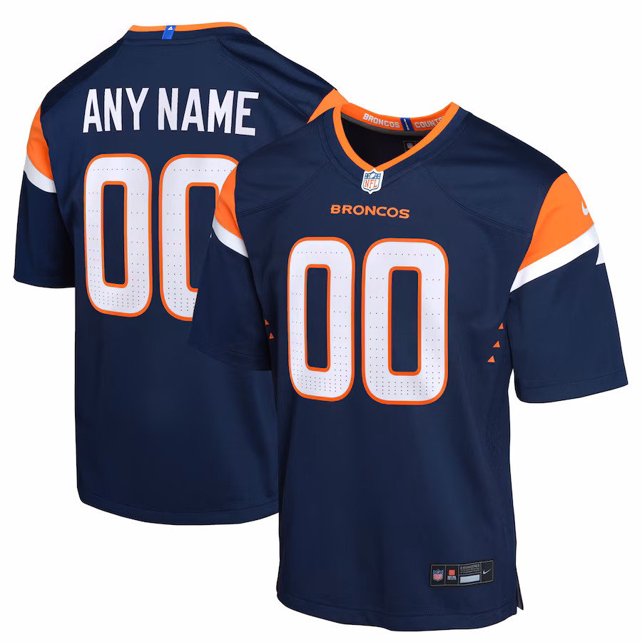 Youth Denver Broncos  Nike Navy Alternate Mile High Collection Custom Game Jersey - Puhuasuan