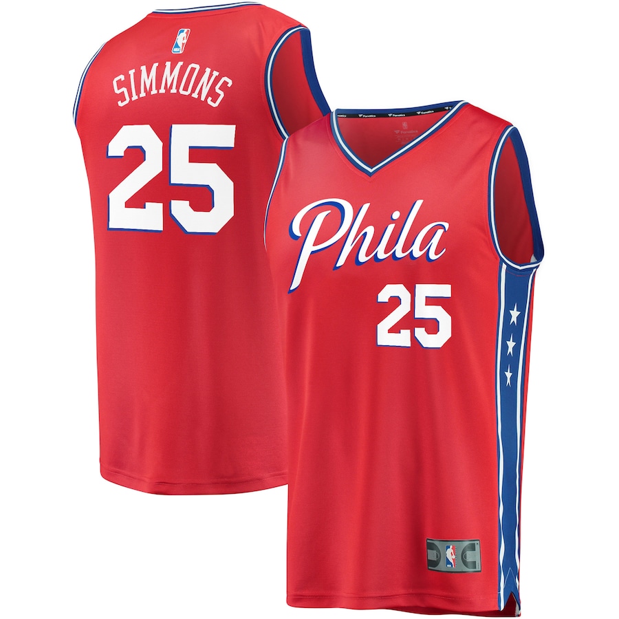 Youth Philadelphia 76ers Ben Simmons Fanatics Red Fast Break Replica Player Team Jersey - Statement Edition - Puhuasuan