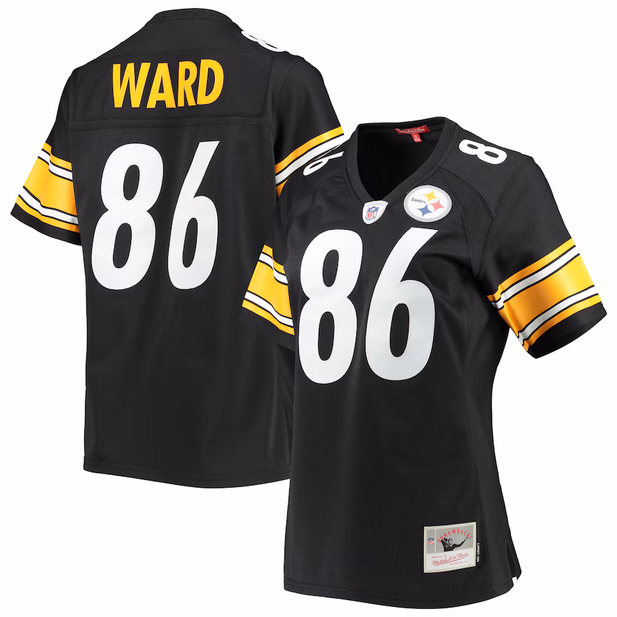 Women's Pittsburgh Steelers Hines Ward Mitchell & Ness Black Legacy Replica Player Jersey - Puhuasuan
