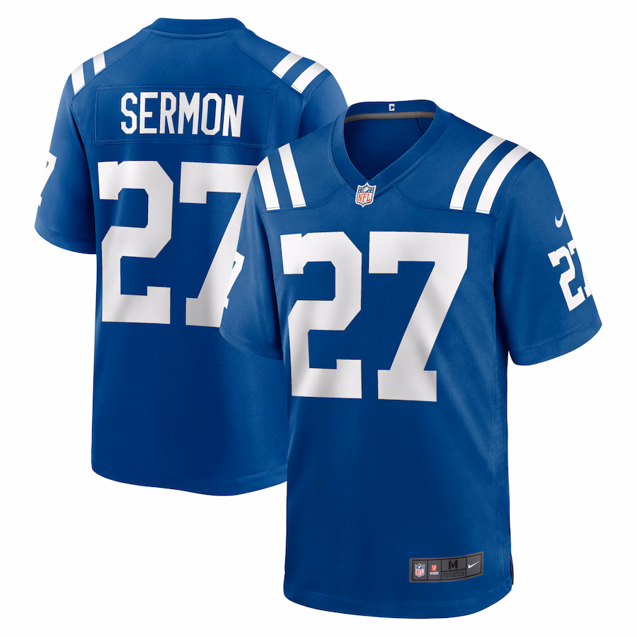 Men's Indianapolis Colts Trey Sermon Nike Royal Game Jersey - Puhuasuan