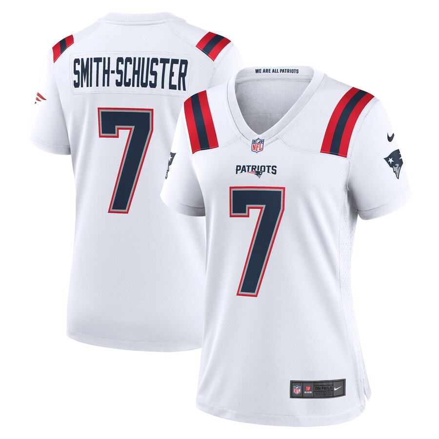 Women's New England Patriots JuJu Smith-Schuster Nike White Game Player Jersey - Puhuasuan