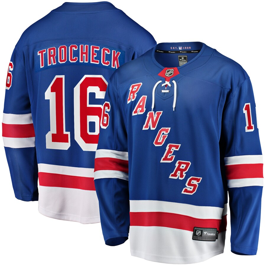 Men's New York Rangers Vincent Trocheck Fanatics Branded Blue Home Breakaway Player Jersey - Puhuasuan
