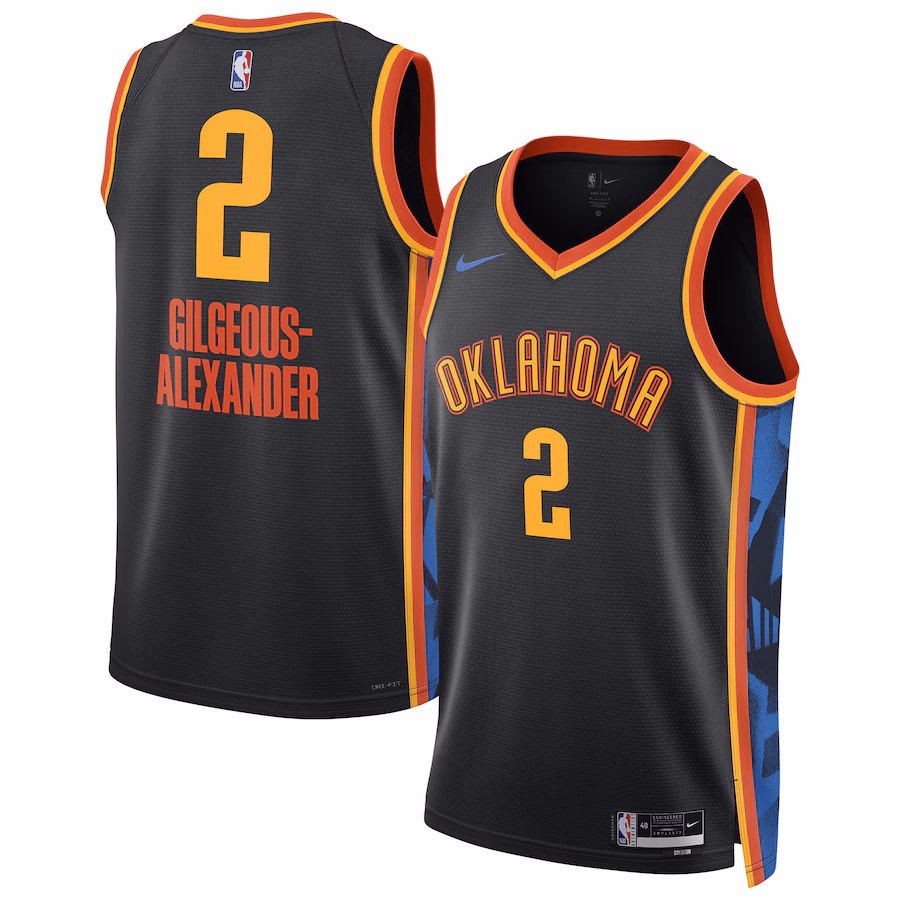 Unisex Oklahoma City Thunder Shai Gilgeous-Alexander Nike Black 2024/25 Swingman Player Jersey - City Edition - Puhuasuan
