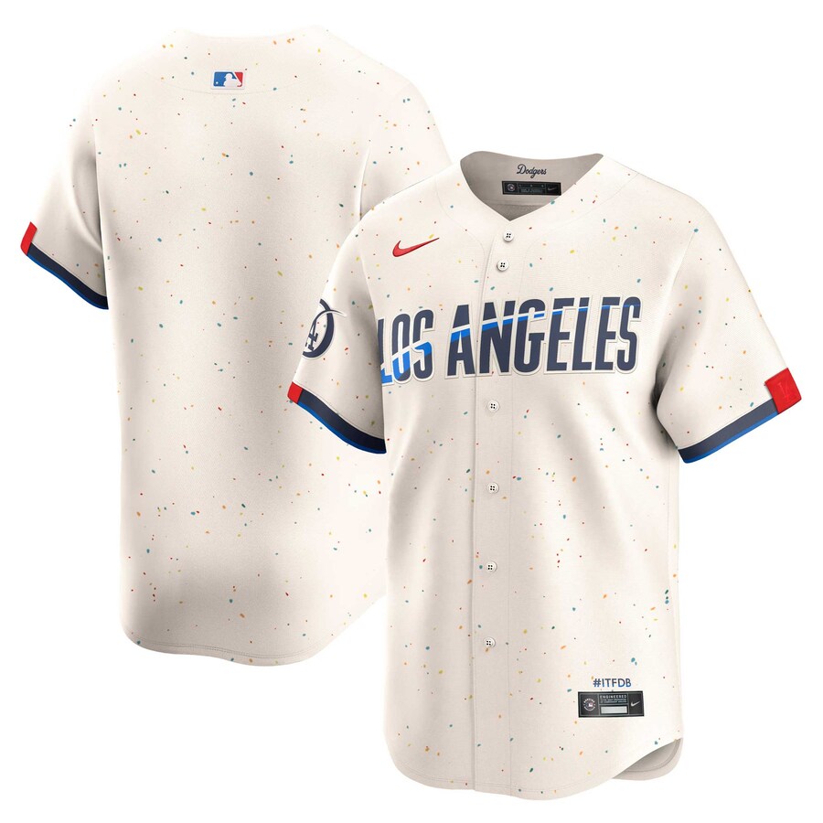 Men's Los Angeles Dodgers  Nike Cream 2024 City Connect Limited Jersey - Puhuasuan