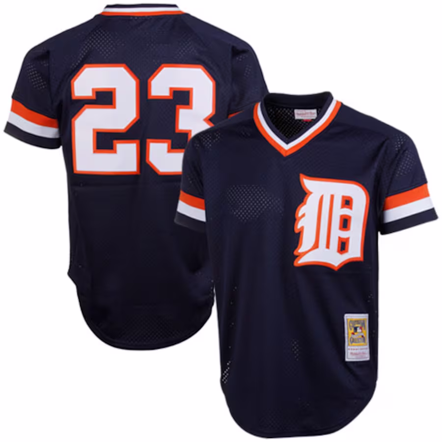 Men's Detroit Tigers Kirk Gibson Mitchell & Ness Navy 1984 Authentic Cooperstown Collection Mesh Batting Practice Jersey - Puhuasuan