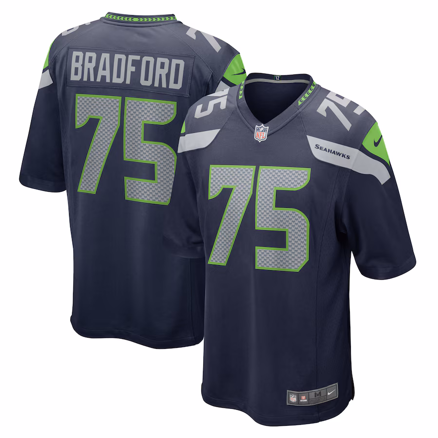 Men's Seattle Seahawks Anthony Bradford Nike College Navy Team Game Jersey - Puhuasuan