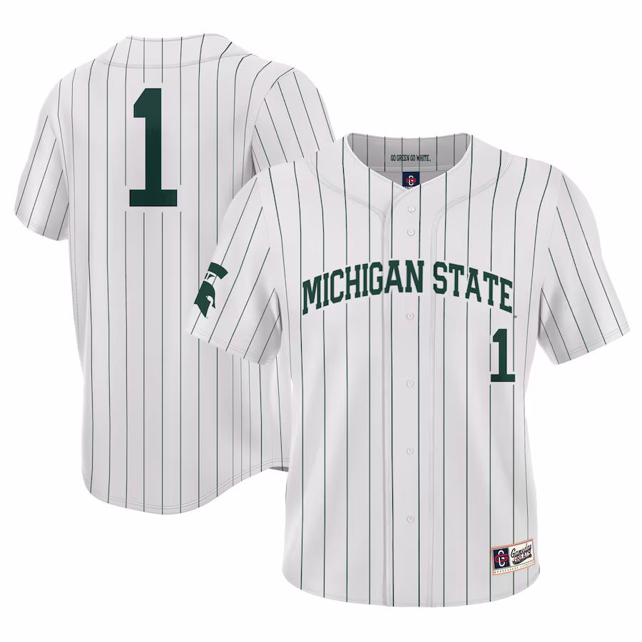 #1 Michigan State Spartans GameDay Greats Youth Lightweight Baseball Jersey - White - Puhuasuan
