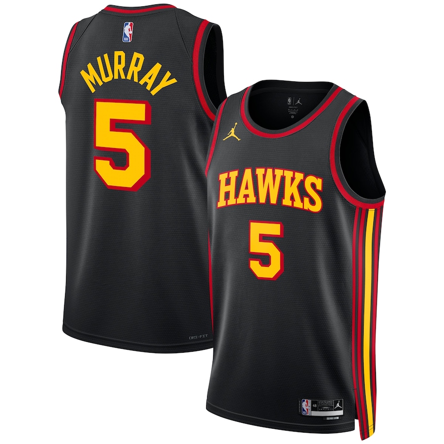 Unisex Atlanta Hawks Dejounte Murray Jordan Brand Black Swingman Jersey - Statement Edition - Puhuasuan