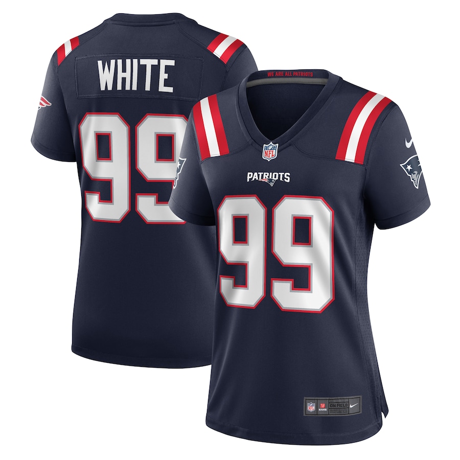 Women's New England Patriots Keion White Nike  Navy Team Game Jersey - Puhuasuan