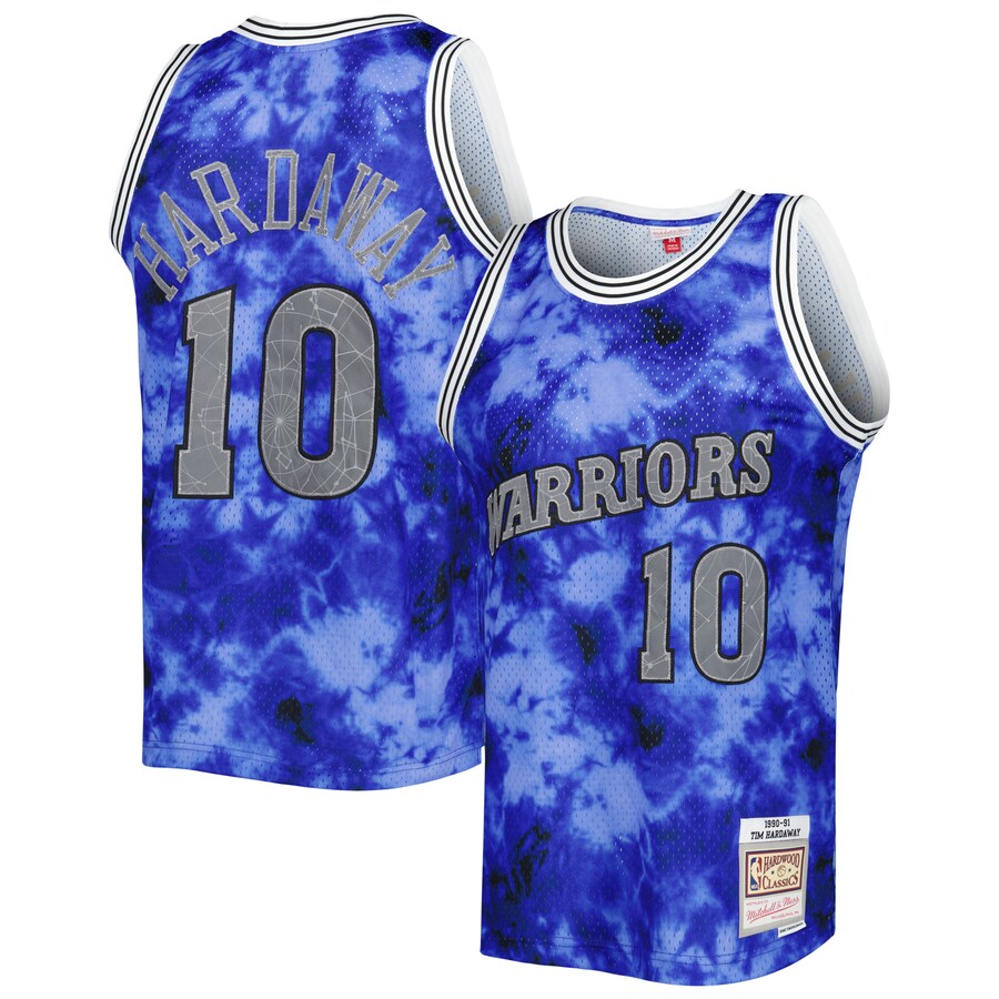 Men's Golden State Warriors Tim Hardaway Mitchell & Ness Blue 1990/91 Galaxy Swingman Jersey - Puhuasuan