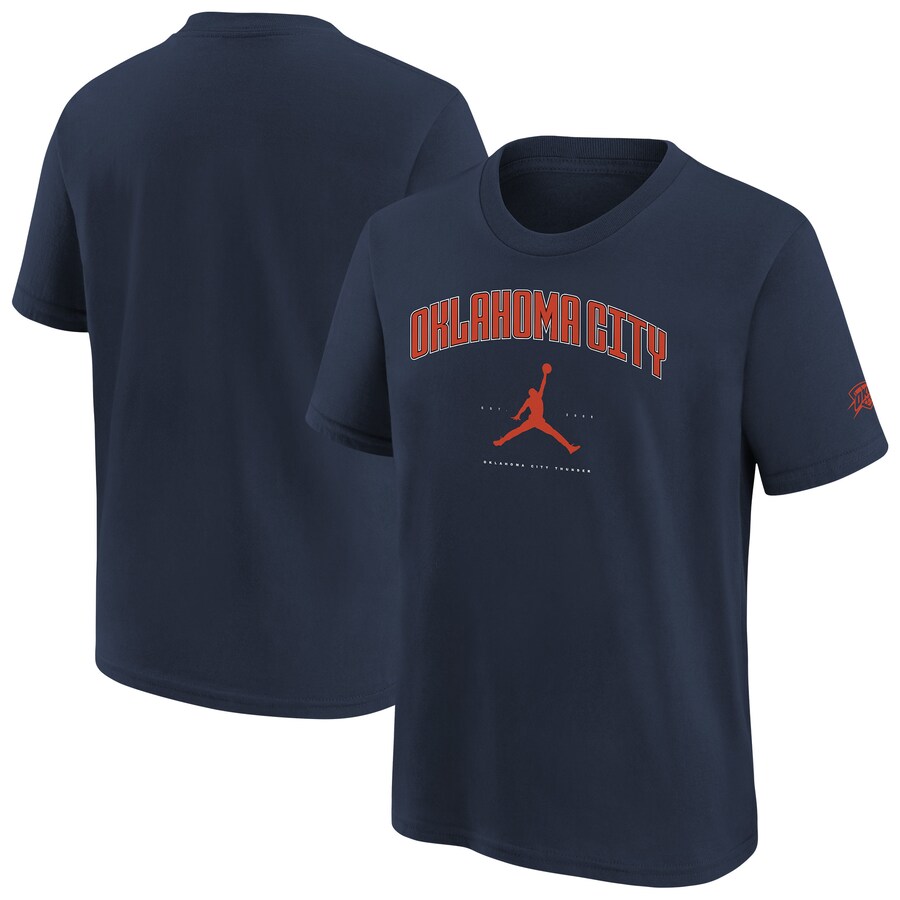 Youth Oklahoma City Thunder Jordan Brand Navy Essential Cities T-Shirt - Puhuasuan