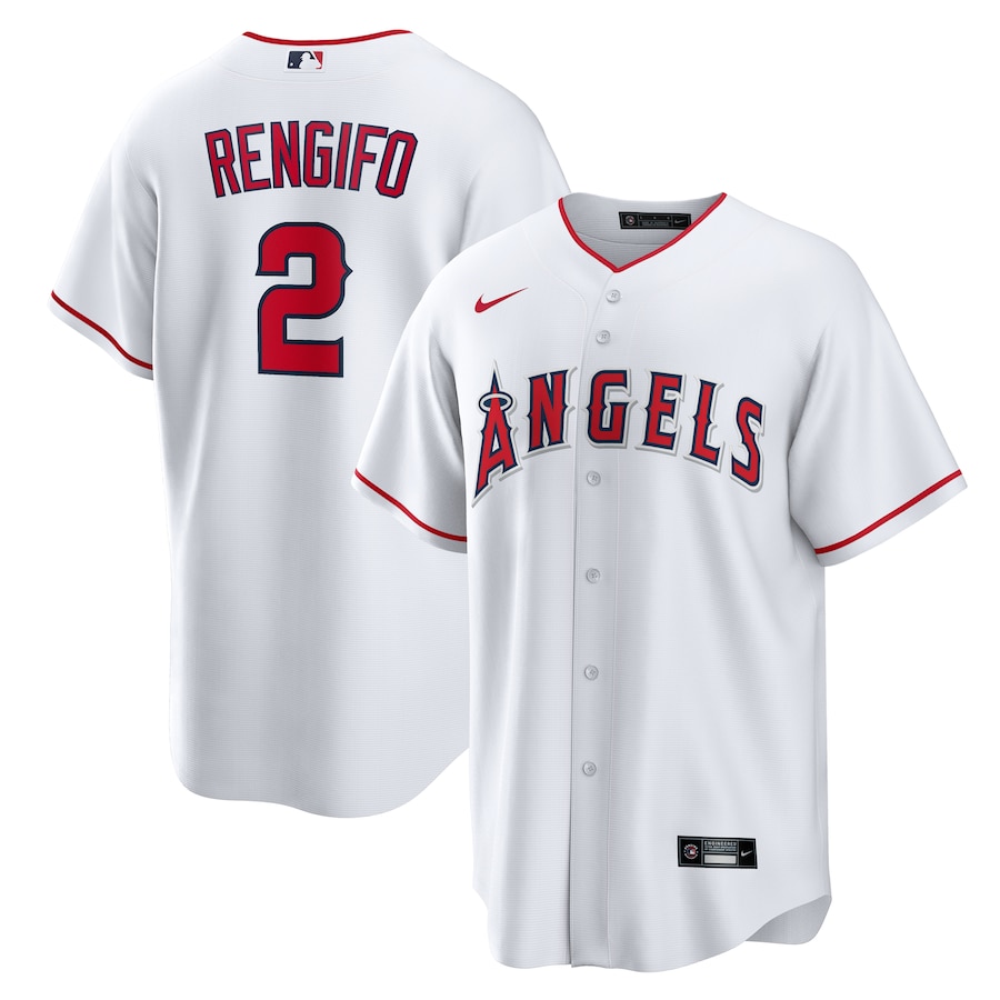 Men's Los Angeles Angels Luis Rengifo Nike White Home Replica Jersey - Puhuasuan