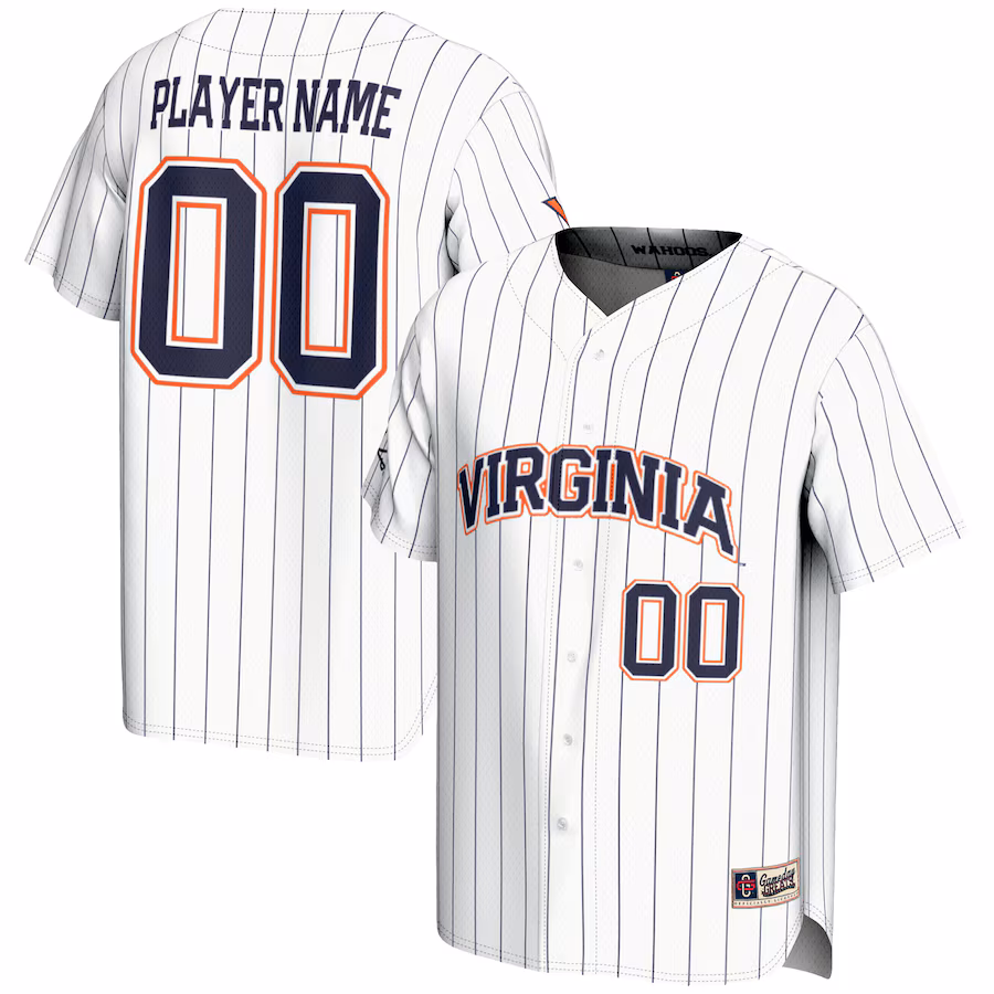 Virginia Cavaliers GameDay Greats Youth NIL Pick-A-Player Lightweight Baseball Jersey - White - Puhuasuan