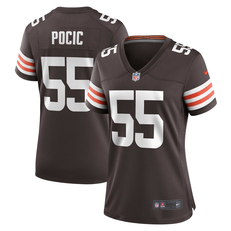 Women's Cleveland Browns Ethan Pocic Nike Brown Game Jersey - Puhuasuan