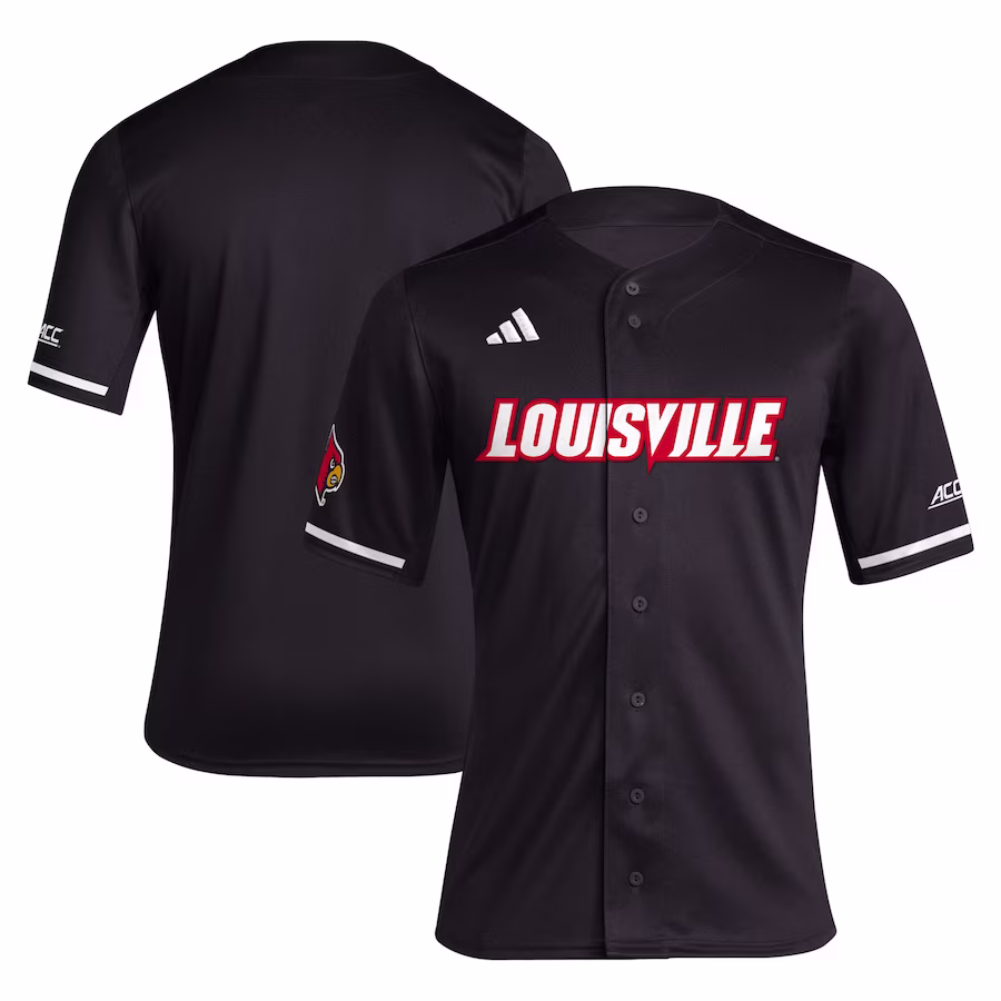Louisville Cardinals adidas Replica Baseball Jersey - Black - Puhuasuan