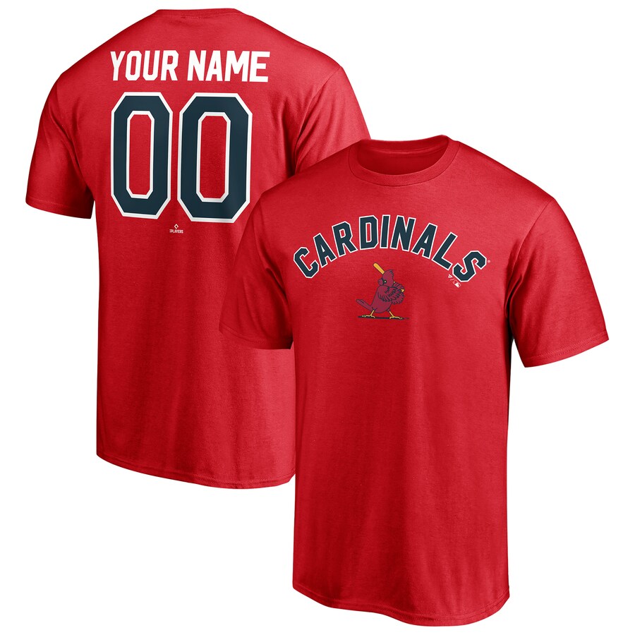 Men's St. Louis Cardinals Red Cooperstown Winning Streak Personalized Name & Number T-Shirt - Puhuasuan