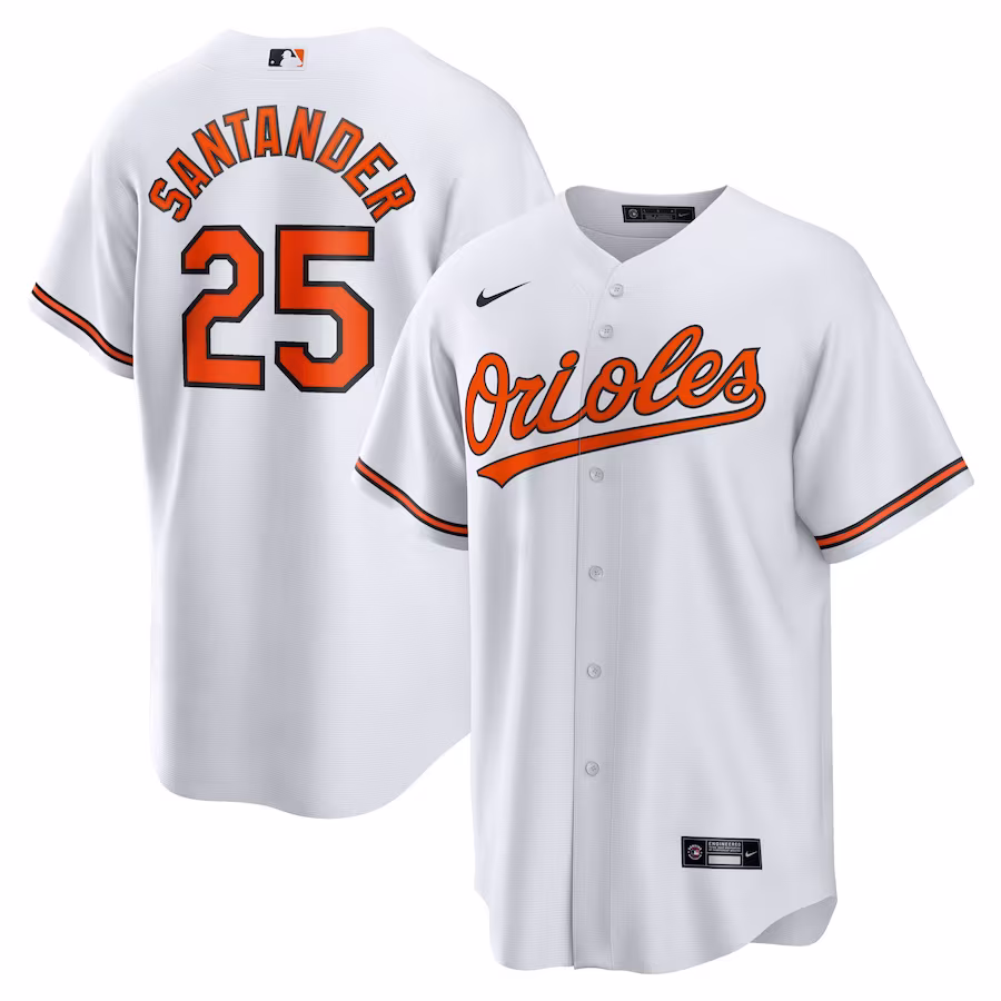 Men's Baltimore Orioles Anthony Santander Nike White Replica Player Jersey - Puhuasuan