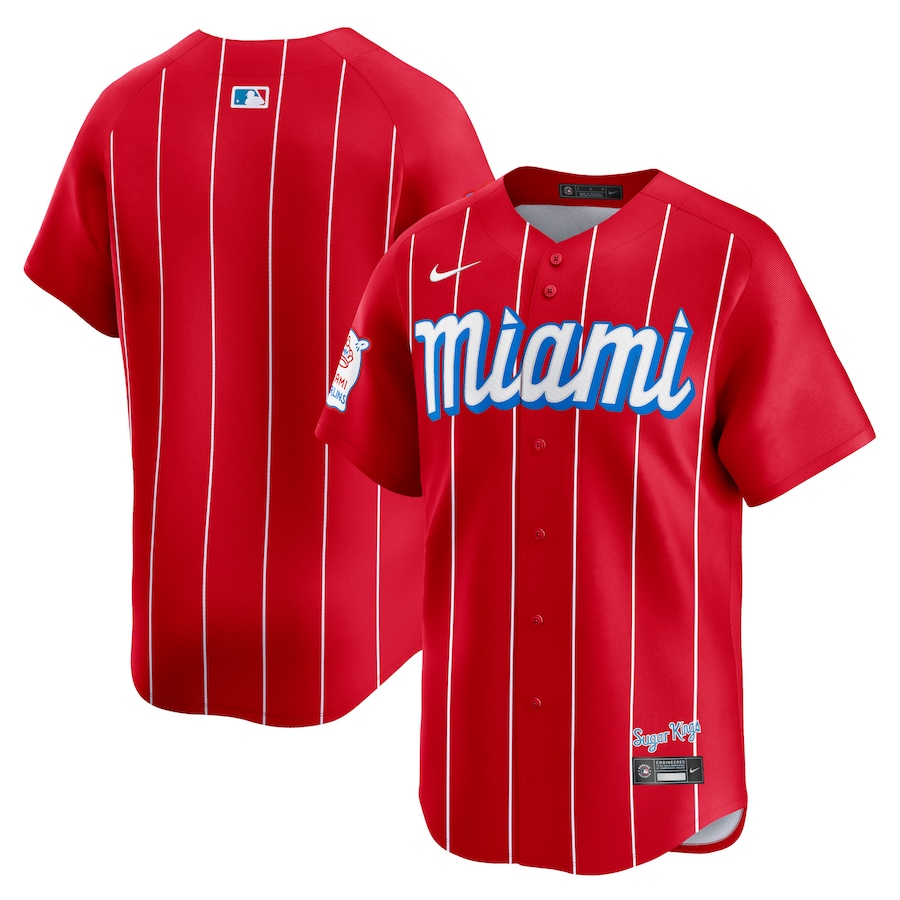 Men's Miami Marlins  Nike Red City Connect Limited Jersey - Puhuasuan