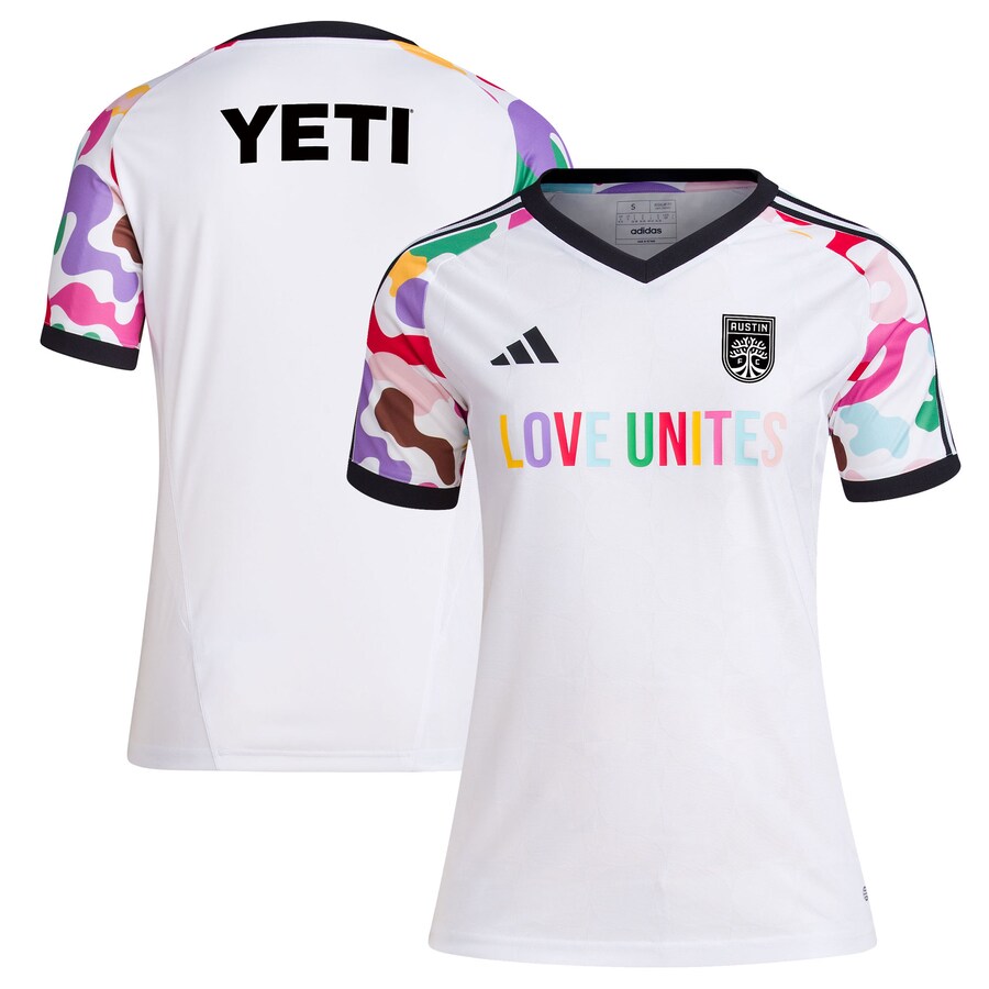 Women's Austin FC adidas White 2023 Pride Pre-Match Top - Puhuasuan