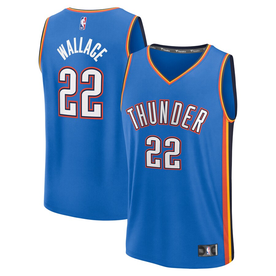 Men's Oklahoma City Thunder Cason Wallace Fanatics Blue Fast Break Replica Player Jersey - Icon Edition - Puhuasuan
