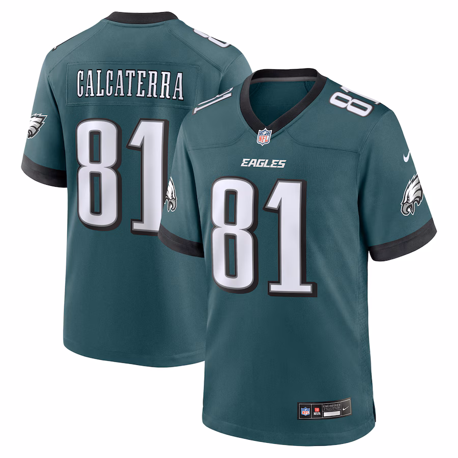 Men's Philadelphia Eagles Grant Calcaterra Nike Midnight Green Team Game Jersey - Puhuasuan