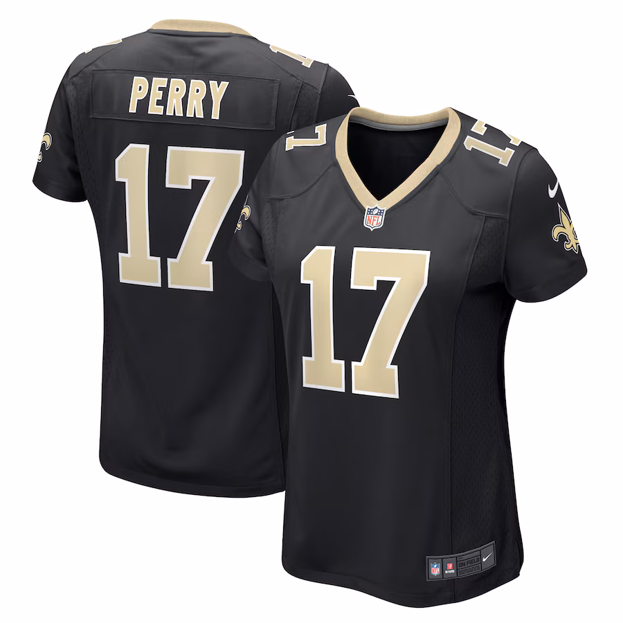 Women's New Orleans Saints A.T. Perry Nike  Black Team Game Jersey - Puhuasuan