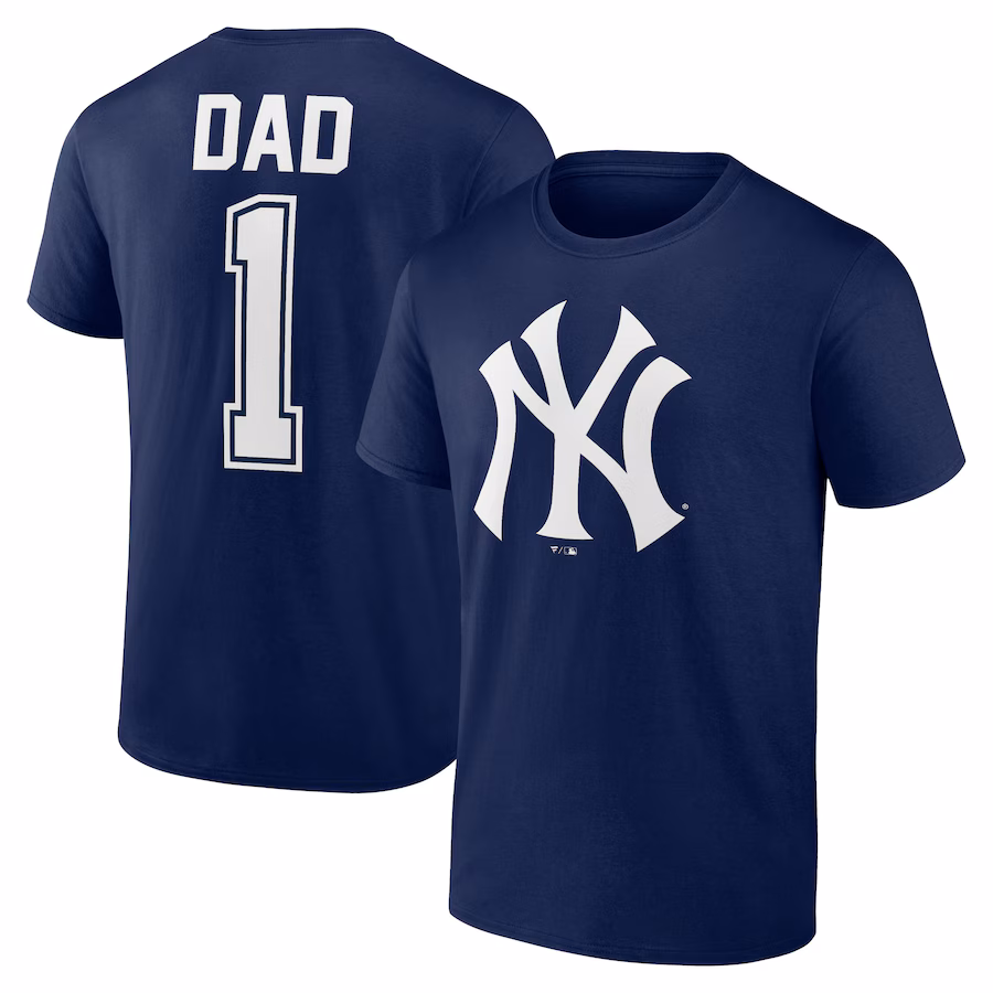 Men's New York Yankees Navy Father's Day #1 Dad T-Shirt - Puhuasuan