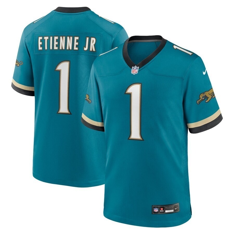 Men's Jacksonville Jaguars Travis Etienne Jr Nike Teal Prowler Throwback Player Game Jersey - Puhuasuan
