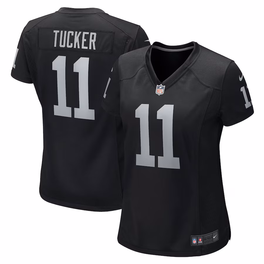 Women's Las Vegas Raiders Tre Tucker Nike  Black Team Game Jersey - Puhuasuan