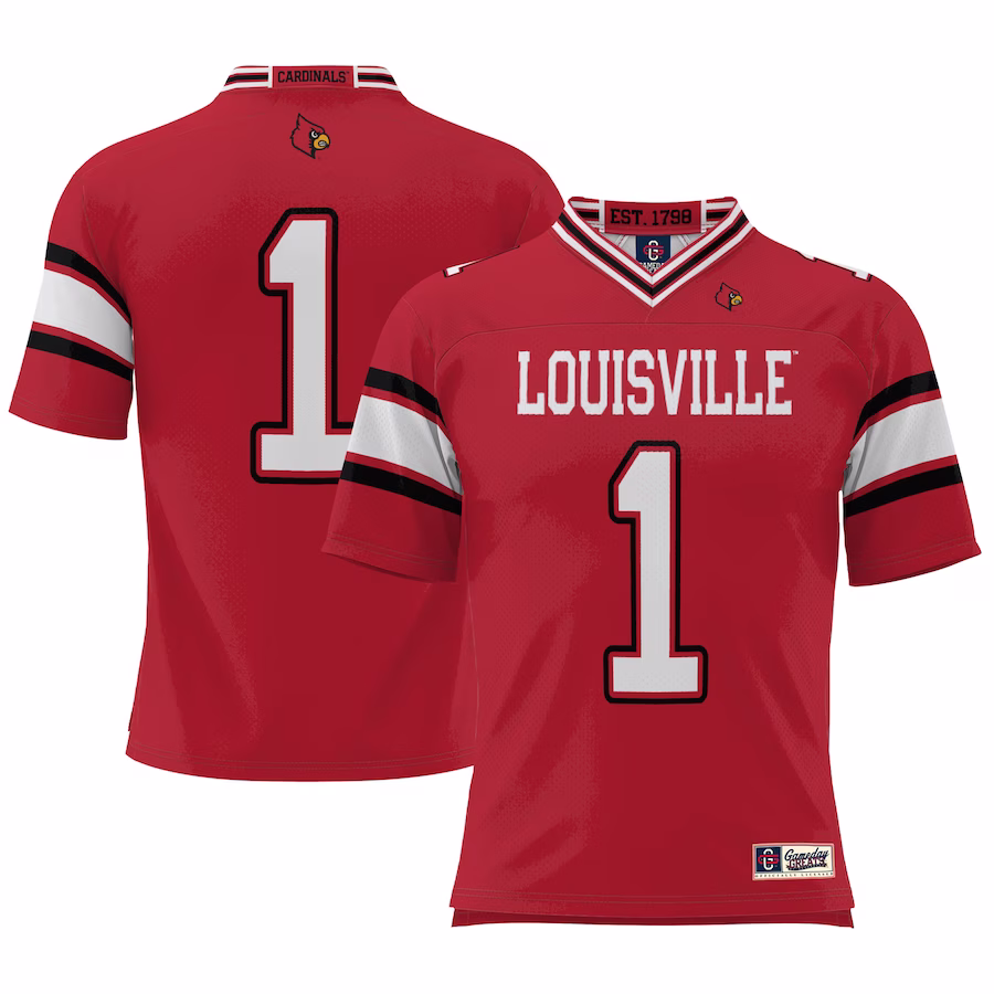 #1 Louisville Cardinals GameDay Greats Football Jersey - Cardinal - Puhuasuan