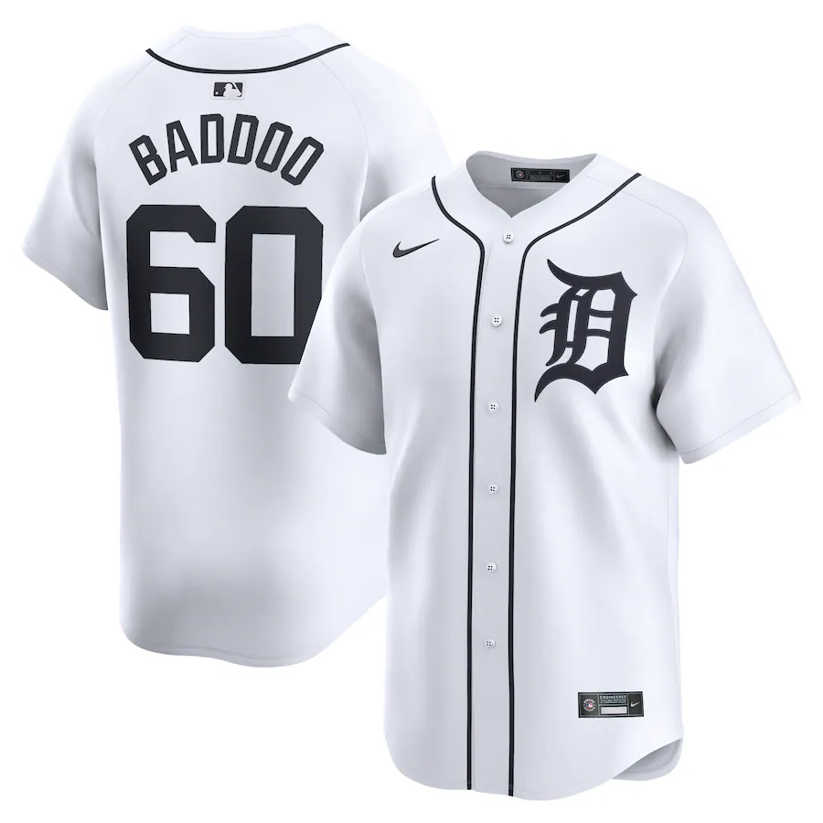 Men's Detroit Tigers Akil Baddoo Nike White Home Limited Player Jersey - Puhuasuan