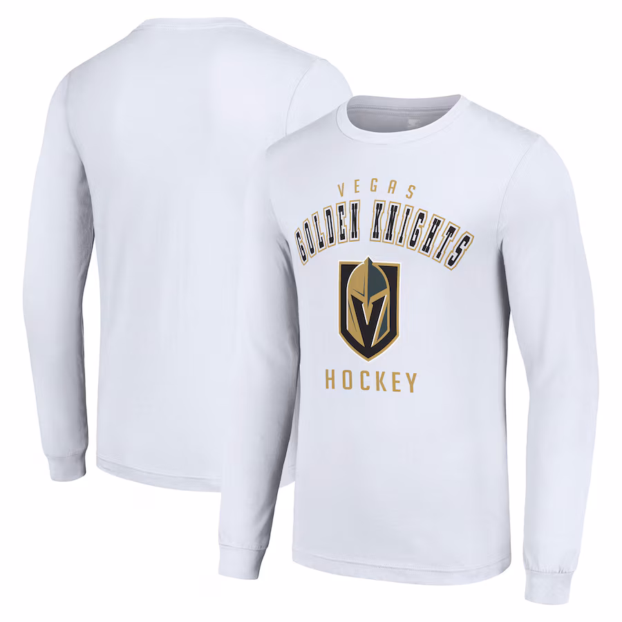 Men's Vegas Golden Knights Starter White Logo Long Sleeve T-Shirt - Puhuasuan