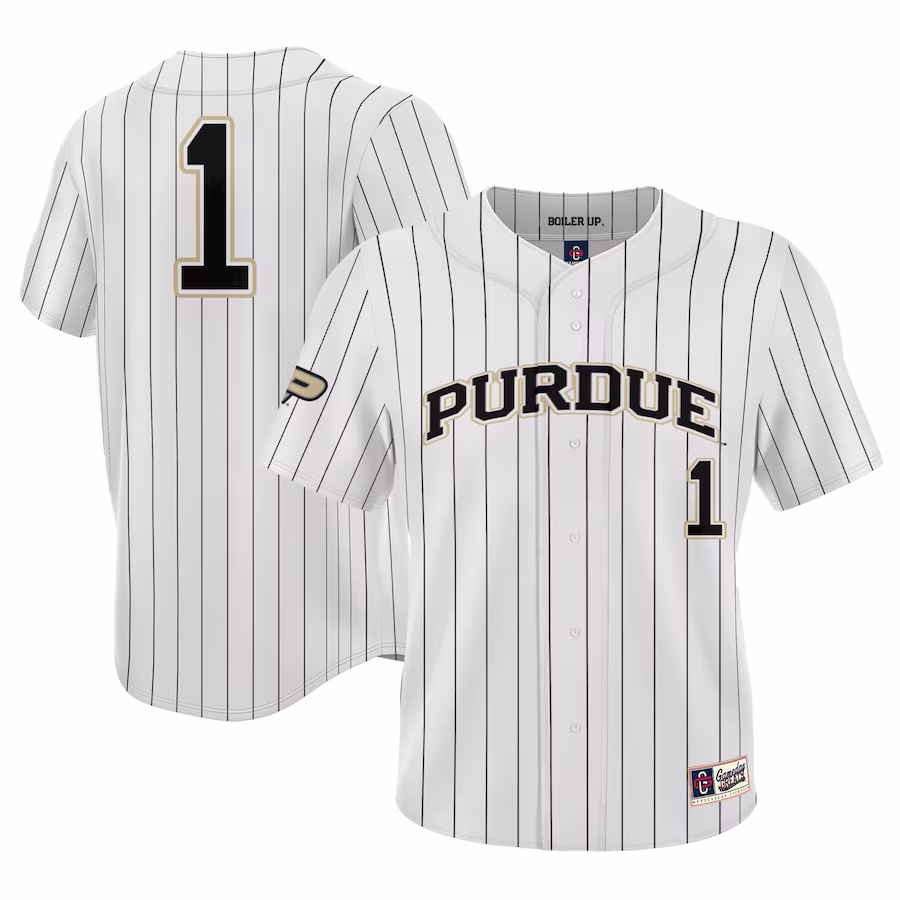 #1 Purdue Boilermakers GameDay Greats Youth Lightweight Baseball Jersey - White - Puhuasuan