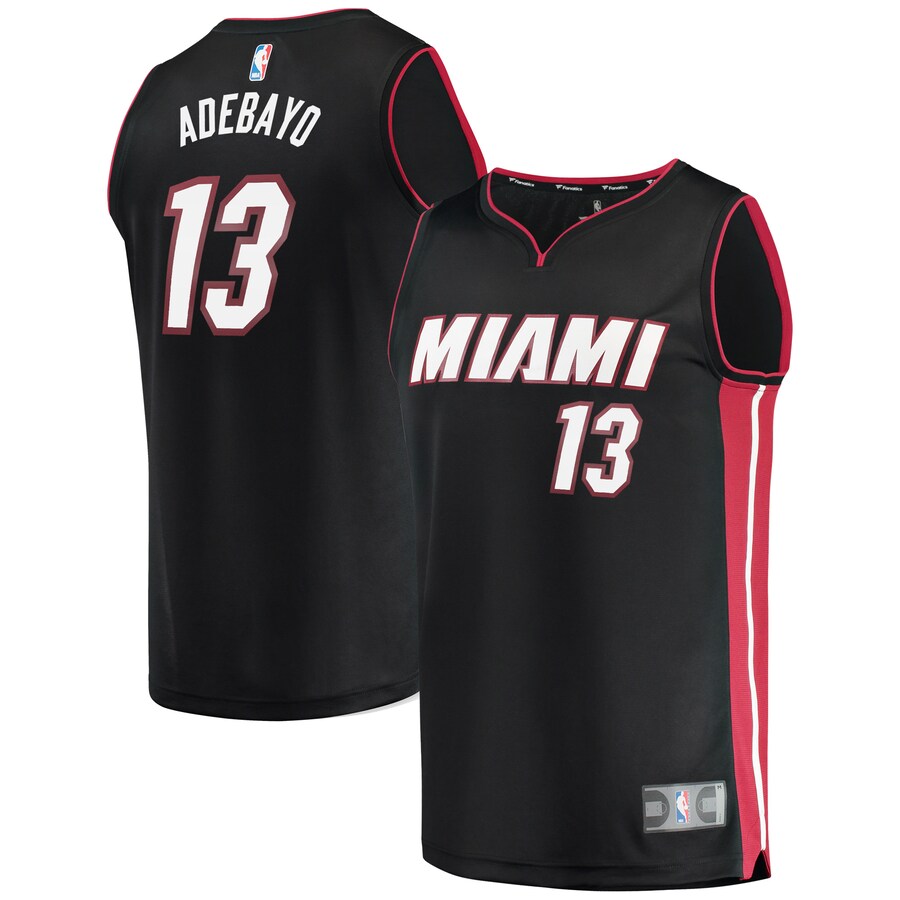 Men's Miami Heat Bam Adebayo Fanatics Black Fast Break Replica Player Jersey - Icon Edition - Puhuasuan
