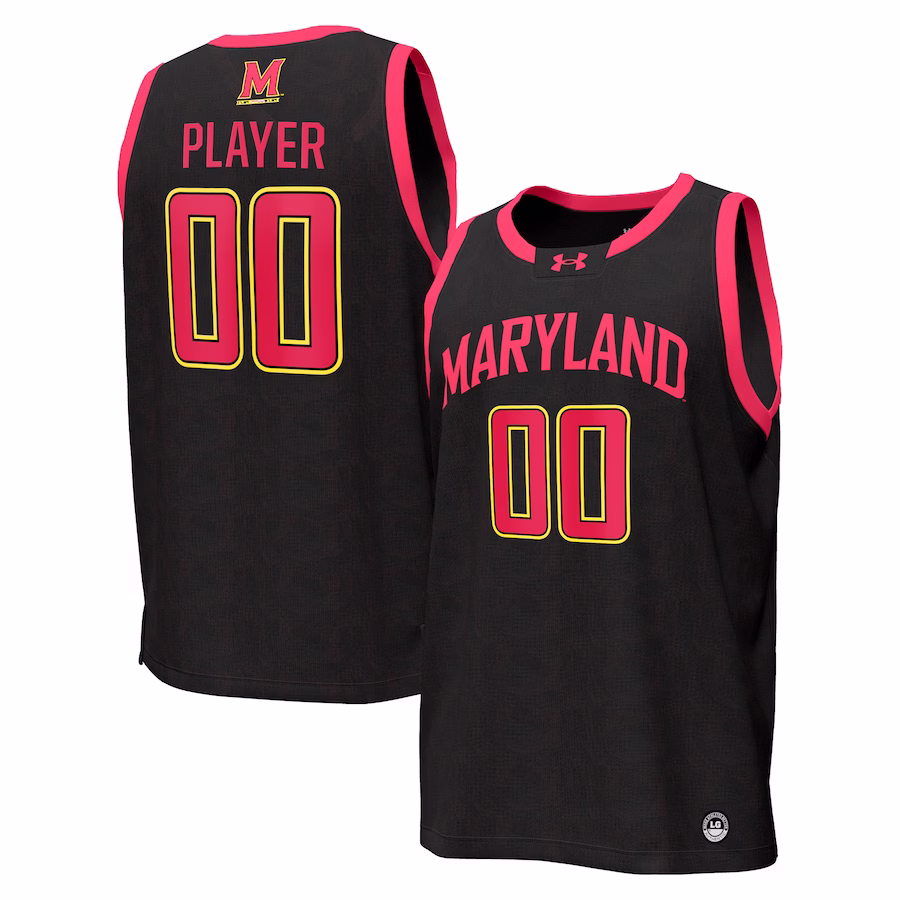 Maryland Terrapins Under Armour NIL Pick-A-Player Men's Basketball Replica Jersey - Black - Puhuasuan