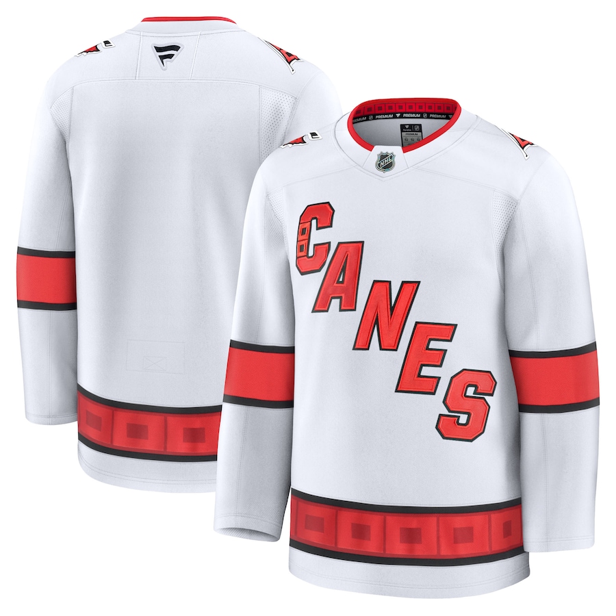 Men's Carolina Hurricanes Fanatics White Away Premium Jersey - Puhuasuan