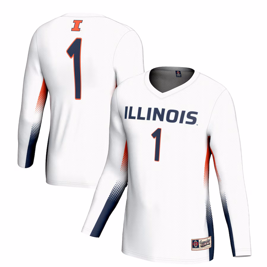 Youth GameDay Greats #1 White Illinois Fighting Illini Lightweight Women's Volleyball Jersey - Puhuasuan