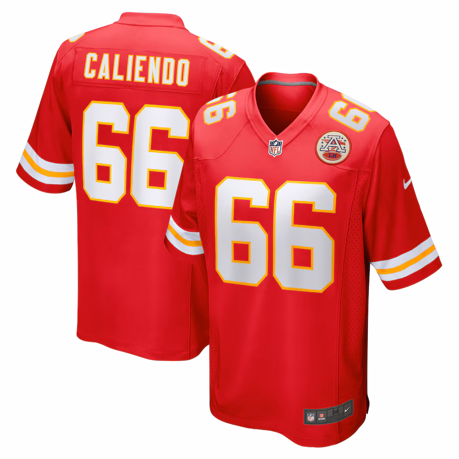 Men's Kansas City Chiefs Mike Caliendo Nike Red Game Player Jersey - Puhuasuan