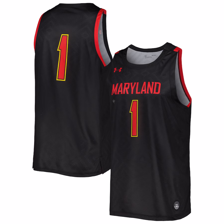 Maryland Terrapins Under Armour Replica Basketball Jersey - Black - Puhuasuan