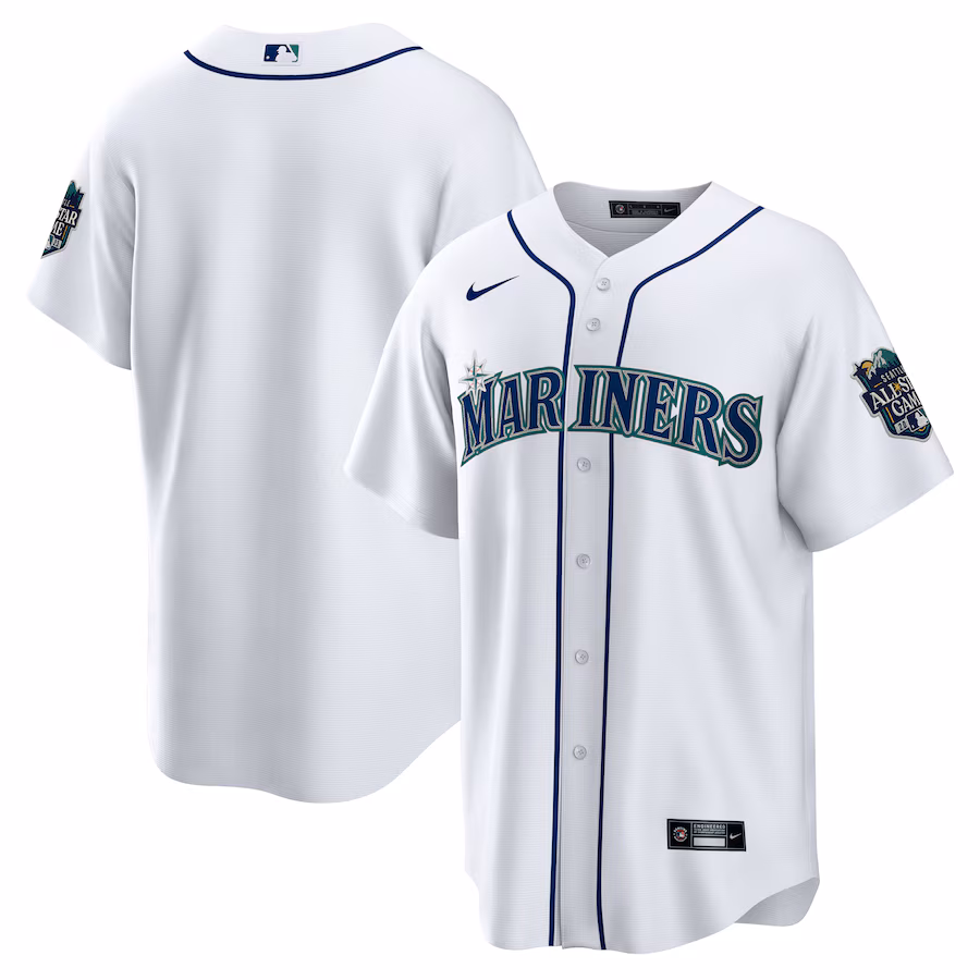 Men's Seattle Mariners Nike White Home 2023 MLB All-Star Game Patch Replica Player Jersey - Puhuasuan