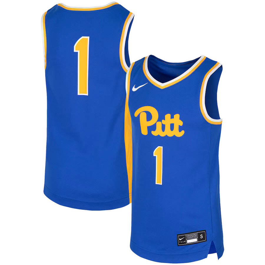 Youth Nike #1 Royal Pitt Panthers Replica Team Basketball Jersey - Puhuasuan