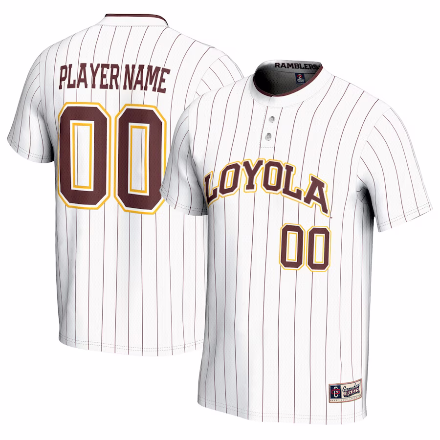 Loyola Chicago Ramblers GameDay Greats Unisex NIL Pick-A-Player Lightweight Softball Jersey - White - Puhuasuan