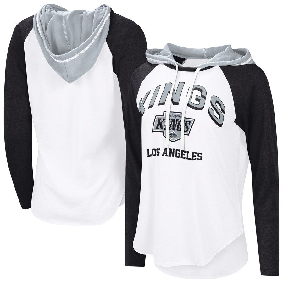 Women's Los Angeles Kings G-III 4Her by Carl Banks White VIP Raglan Long Sleeve Hoodie T-Shirt - Puhuasuan