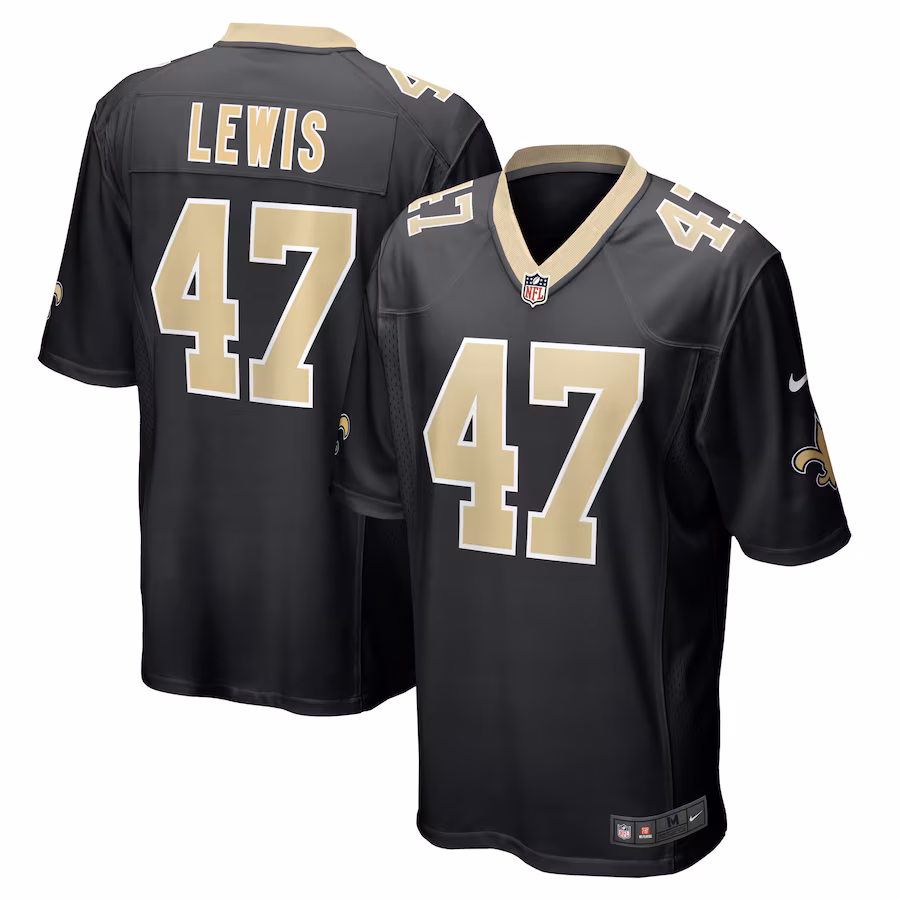 Men's New Orleans Saints Terrell Lewis Nike  Black  Game Jersey - Puhuasuan