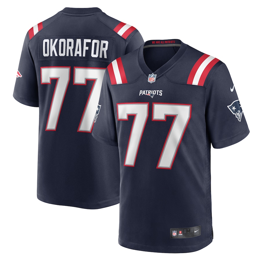 Men's New England Patriots Chukwuma Okorafor Nike Navy Game Jersey - Puhuasuan