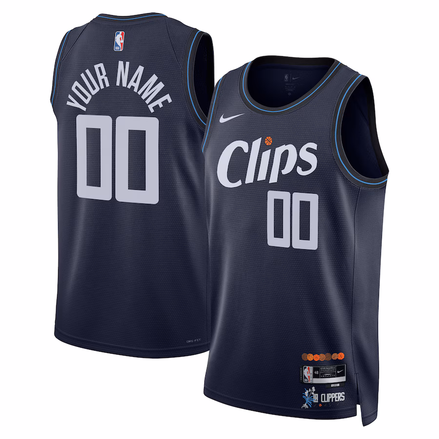 Unisex LA Clippers Nike Navy 2023/24 Custom Swingman Jersey - City Edition - Puhuasuan