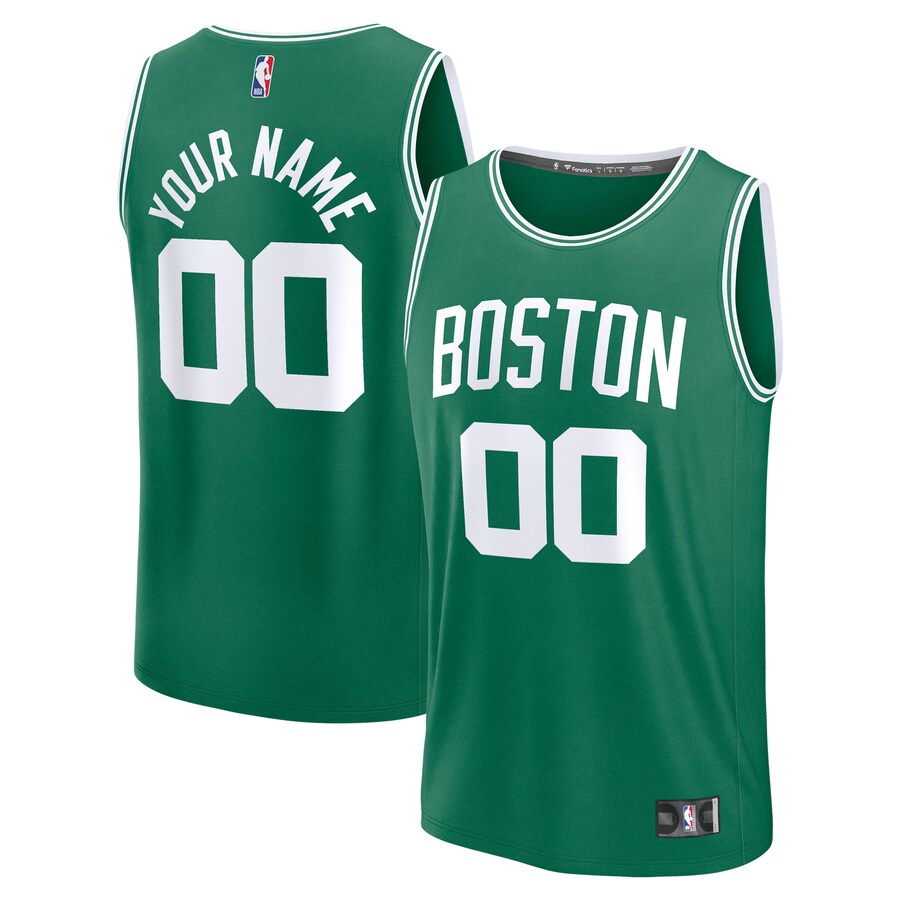 Men's Boston Celtics Fanatics Kelly Green Fast Break Custom Jersey - Icon Edition - Puhuasuan