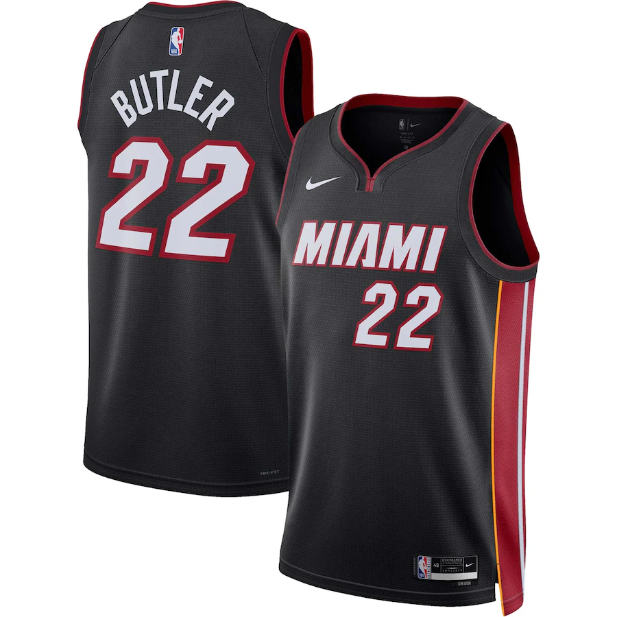 Unisex Miami Heat Jimmy Butler Nike Black Swingman Jersey - Icon Edition - Puhuasuan